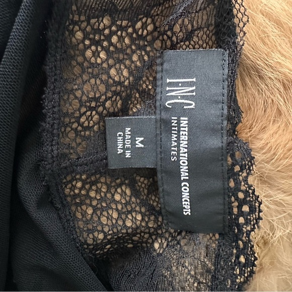 INC Sheer Black Lacey Strappy Camisole Floral Embroidery Lingerie Inspired Sz M - Picture 8 of 11